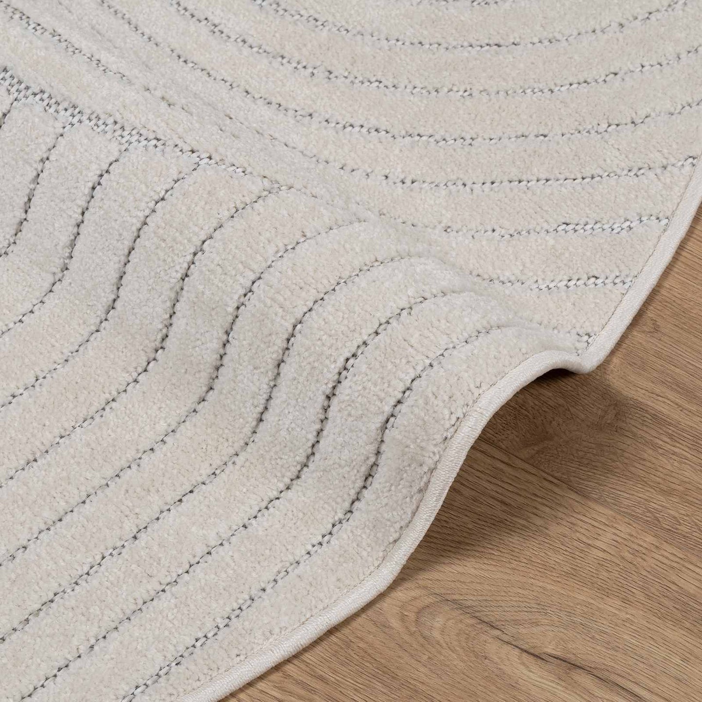 Area Rugs Round PALMERAS Cream Ø 120 CM Polyester