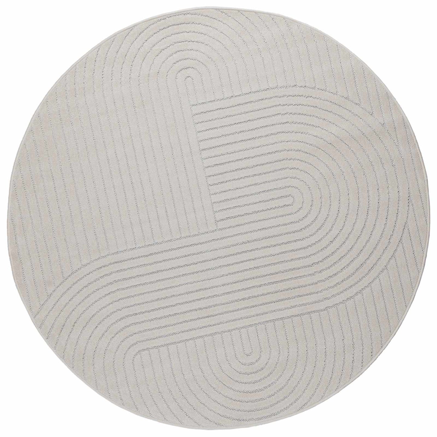 Area Rugs Round PALMERAS Cream Ø 160 CM Polyester