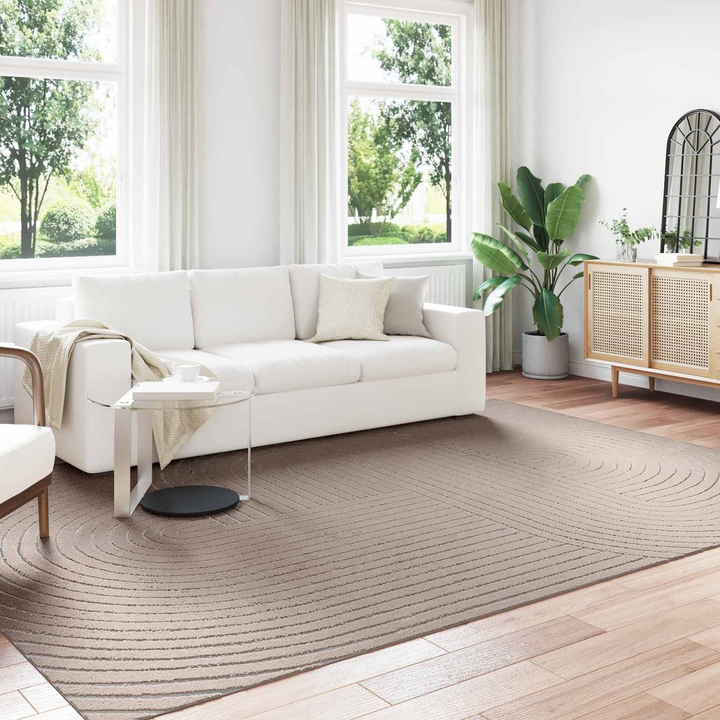 Area Rugs Rectangular PALMERAS Beige 280 x 200 cm Polyester