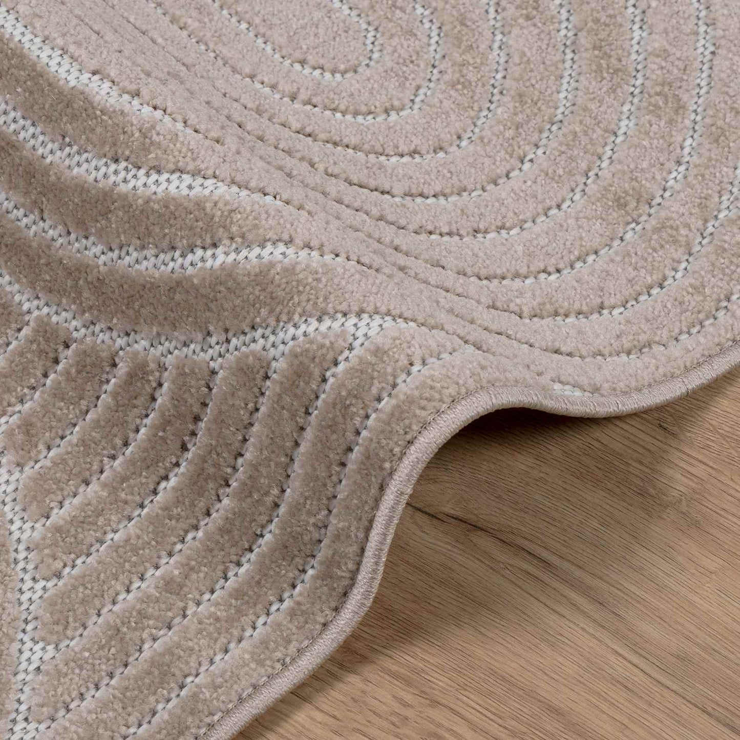 Area Rugs Square PALMERAS Beige 120 x 120 cm Polyester