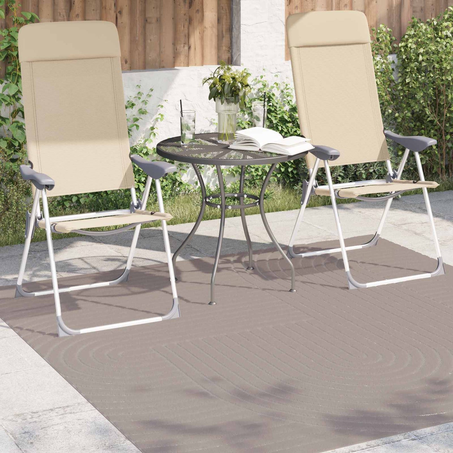 Area Rugs Square PALMERAS Beige 120 x 120 cm Polyester