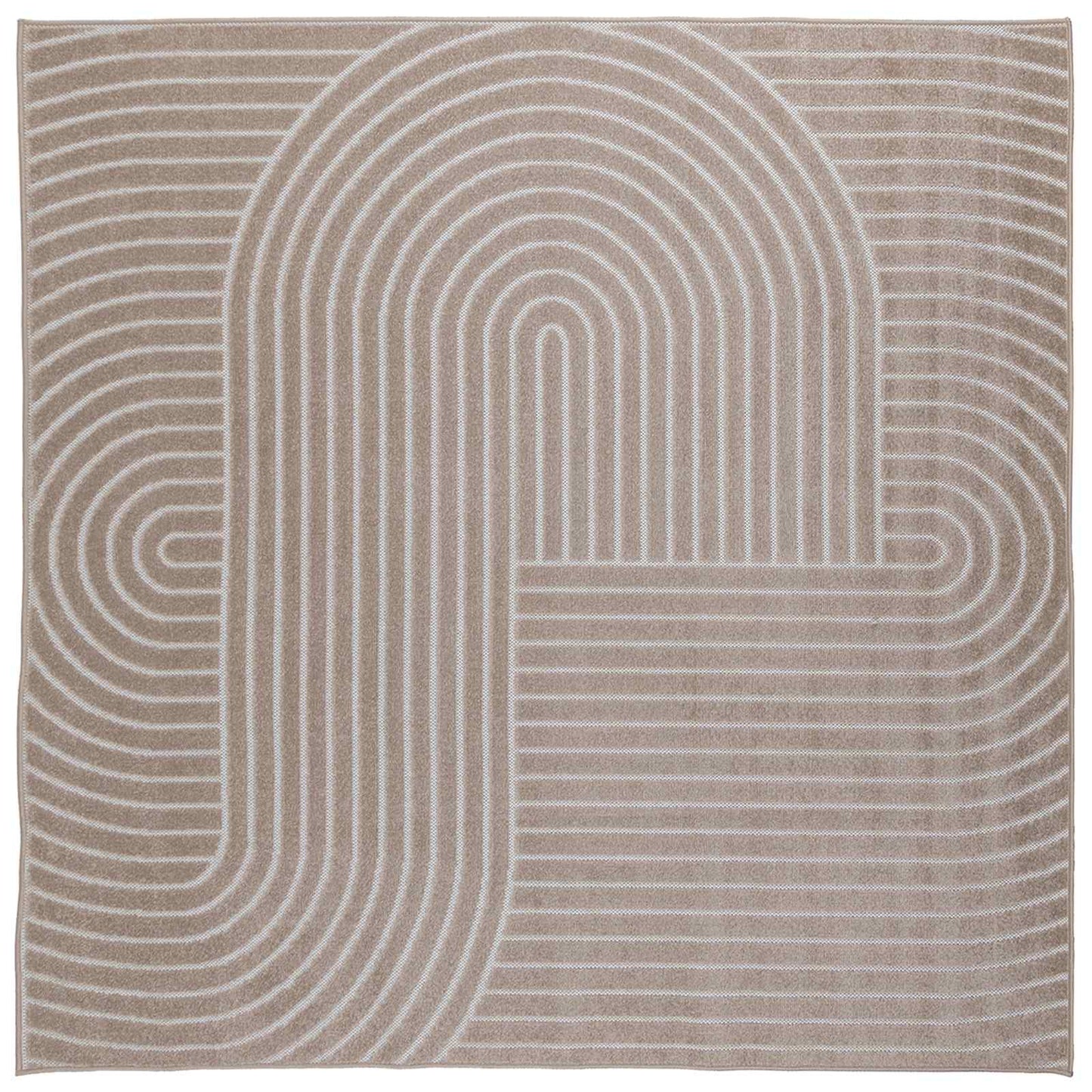 Area Rugs Square PALMERAS Beige 120 x 120 cm Polyester