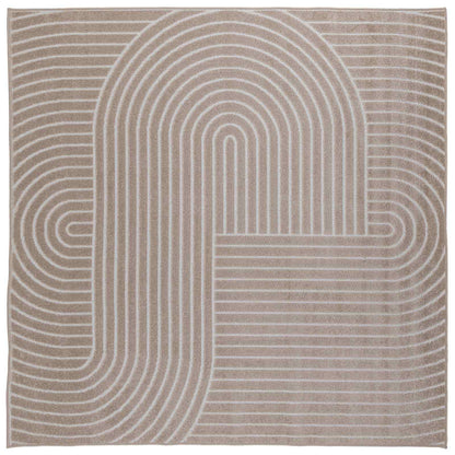 Area Rugs Square PALMERAS Beige 120 x 120 cm Polyester