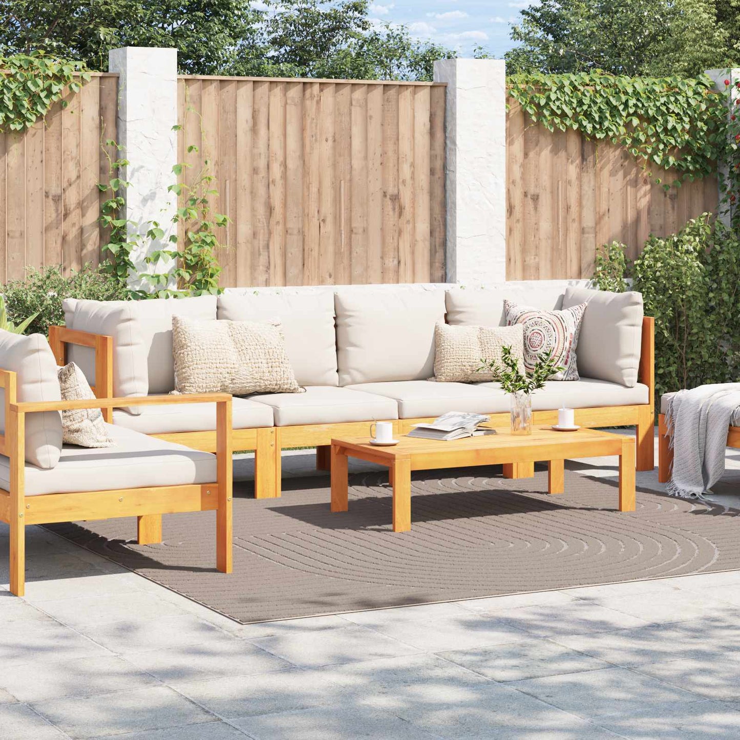 Area Rugs Square PALMERAS Beige 240 x 240 cm Polyester