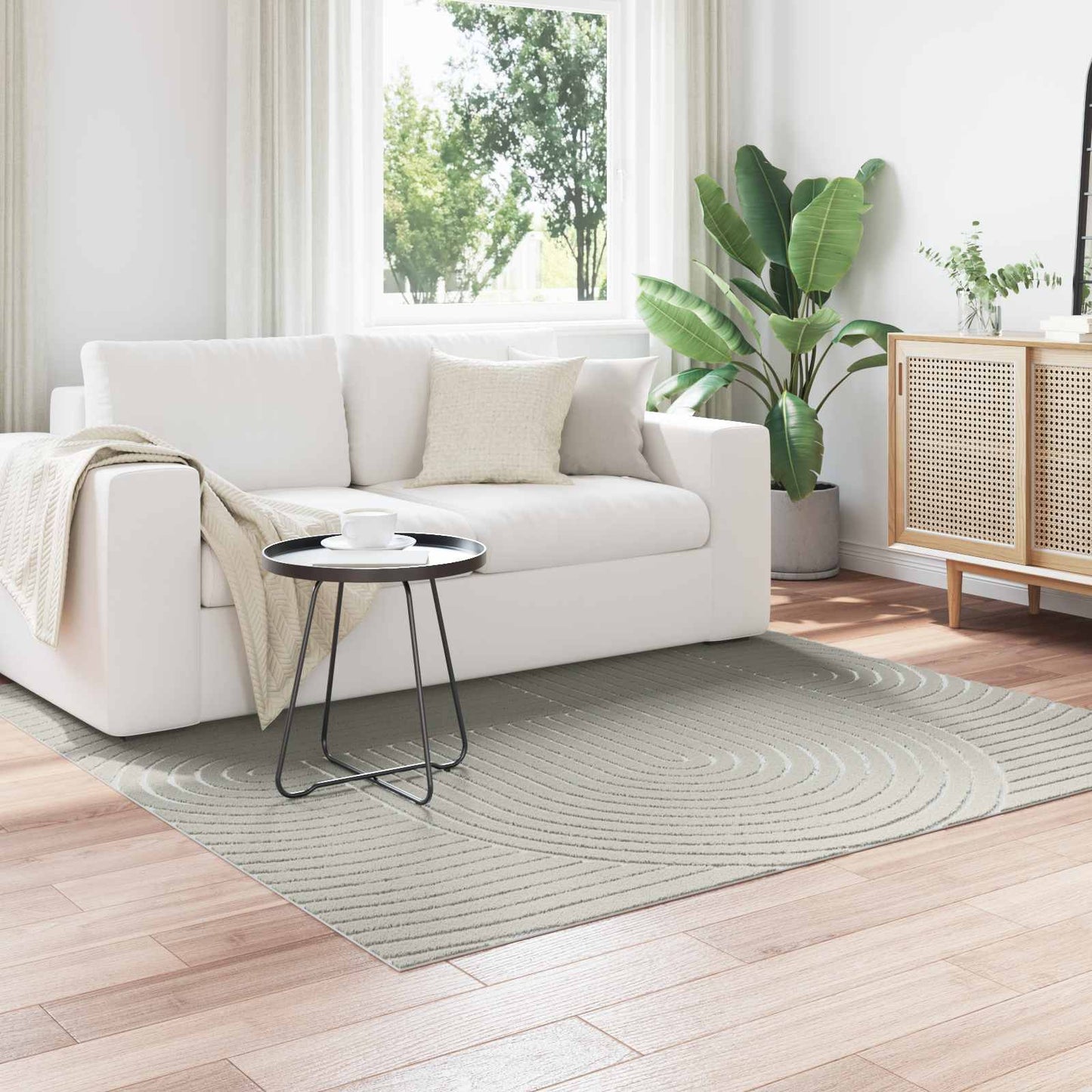 Area Rugs Square PALMERAS Green 120 x 120 cm Polyester