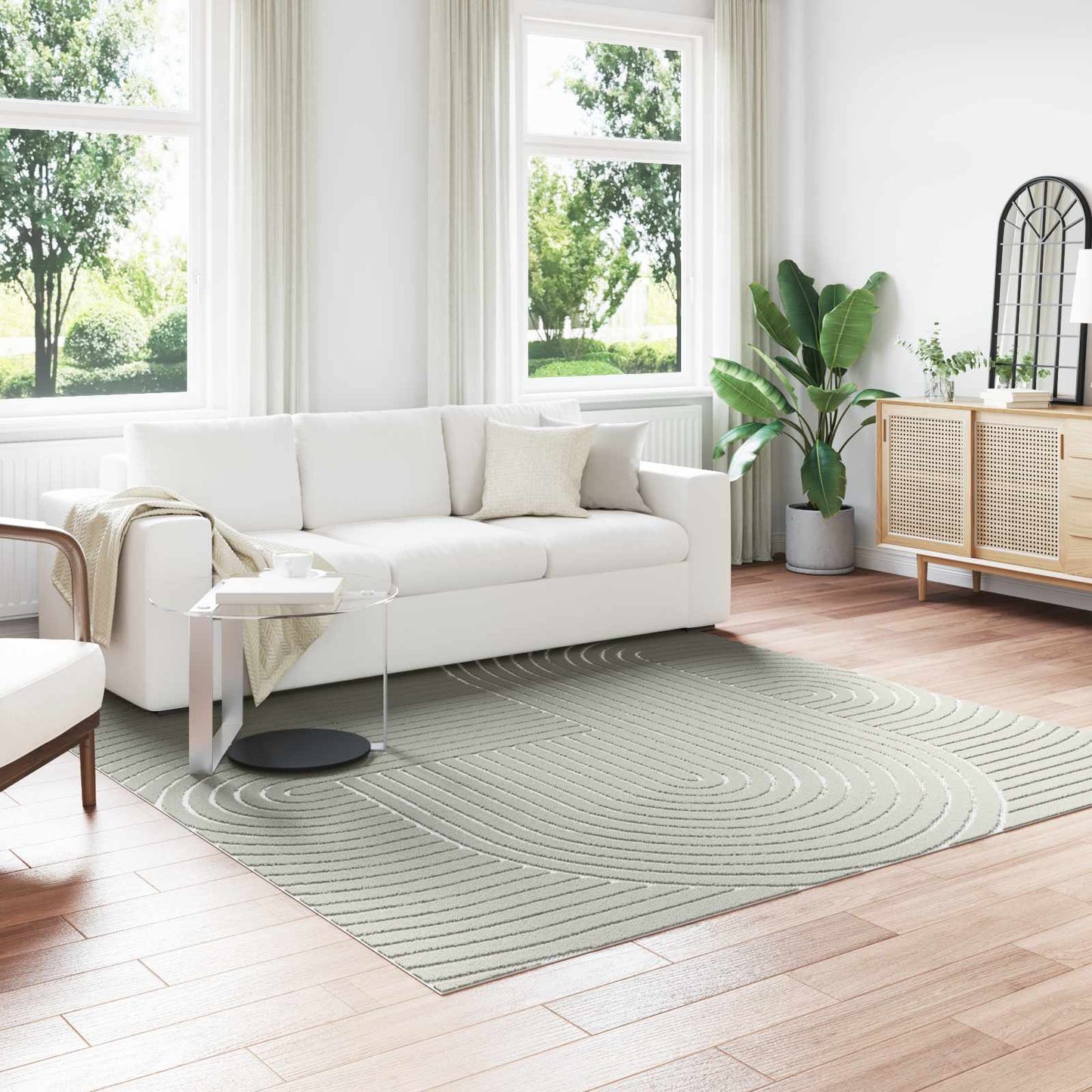 Area Rugs Square PALMERAS Green 240 x 240 cm Polyester