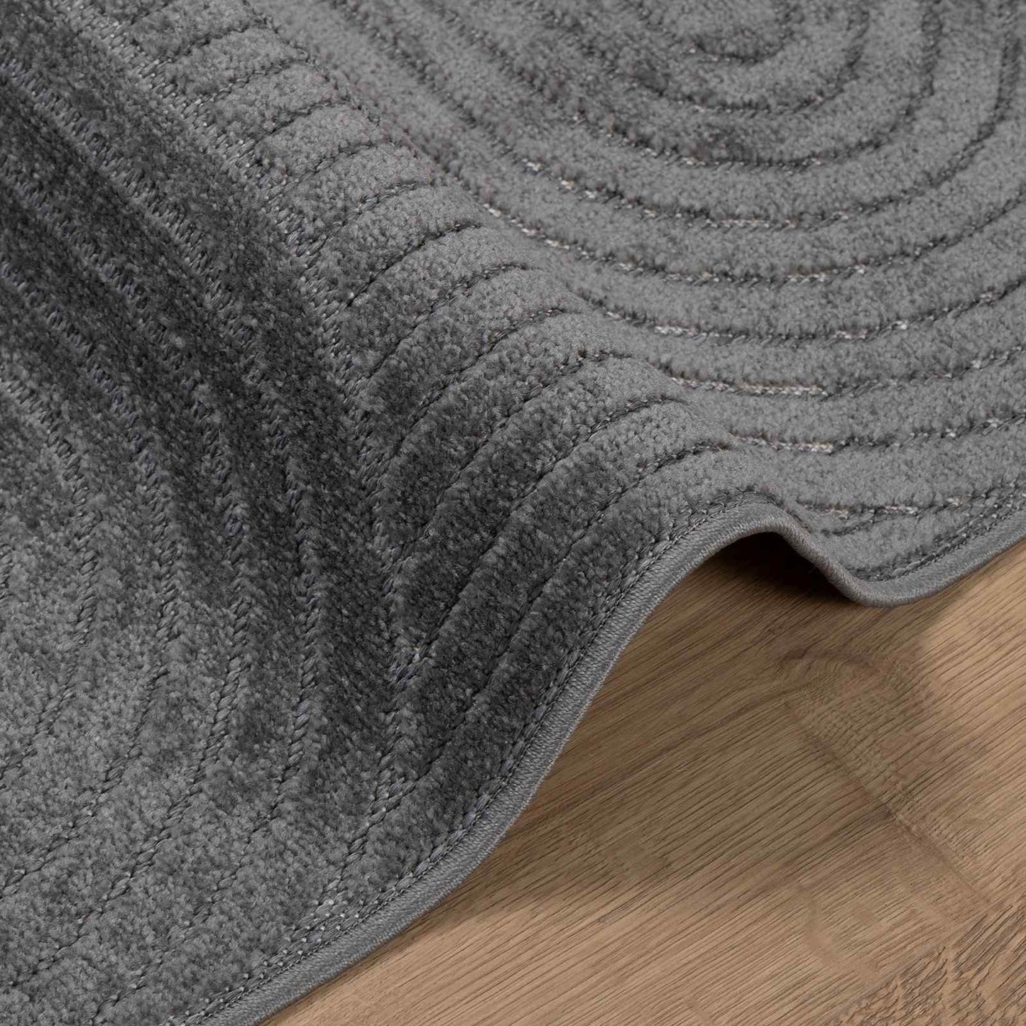 Area Rugs Rectangular PALMERAS Anthracite 200 x 80 cm Polyester