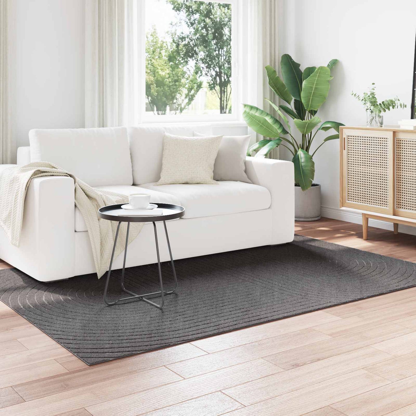 Area Rugs Rectangular PALMERAS Anthracite 200 x 140 cm