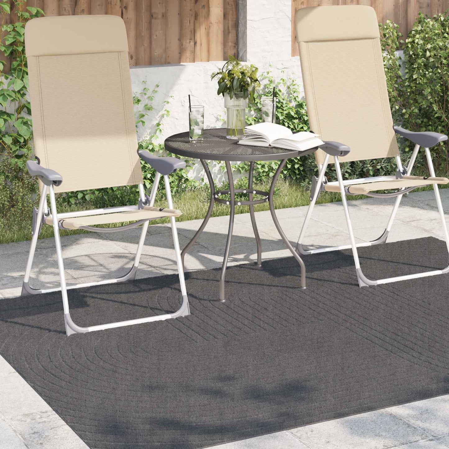 Area Rugs Rectangular PALMERAS Anthracite 200 x 140 cm