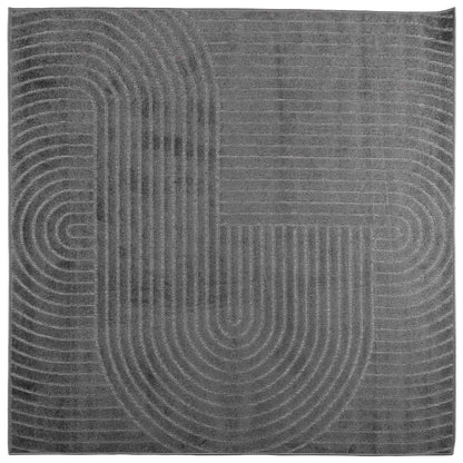 Area Rugs Square PALMERAS Anthracite 120 x 120 cm Polyester