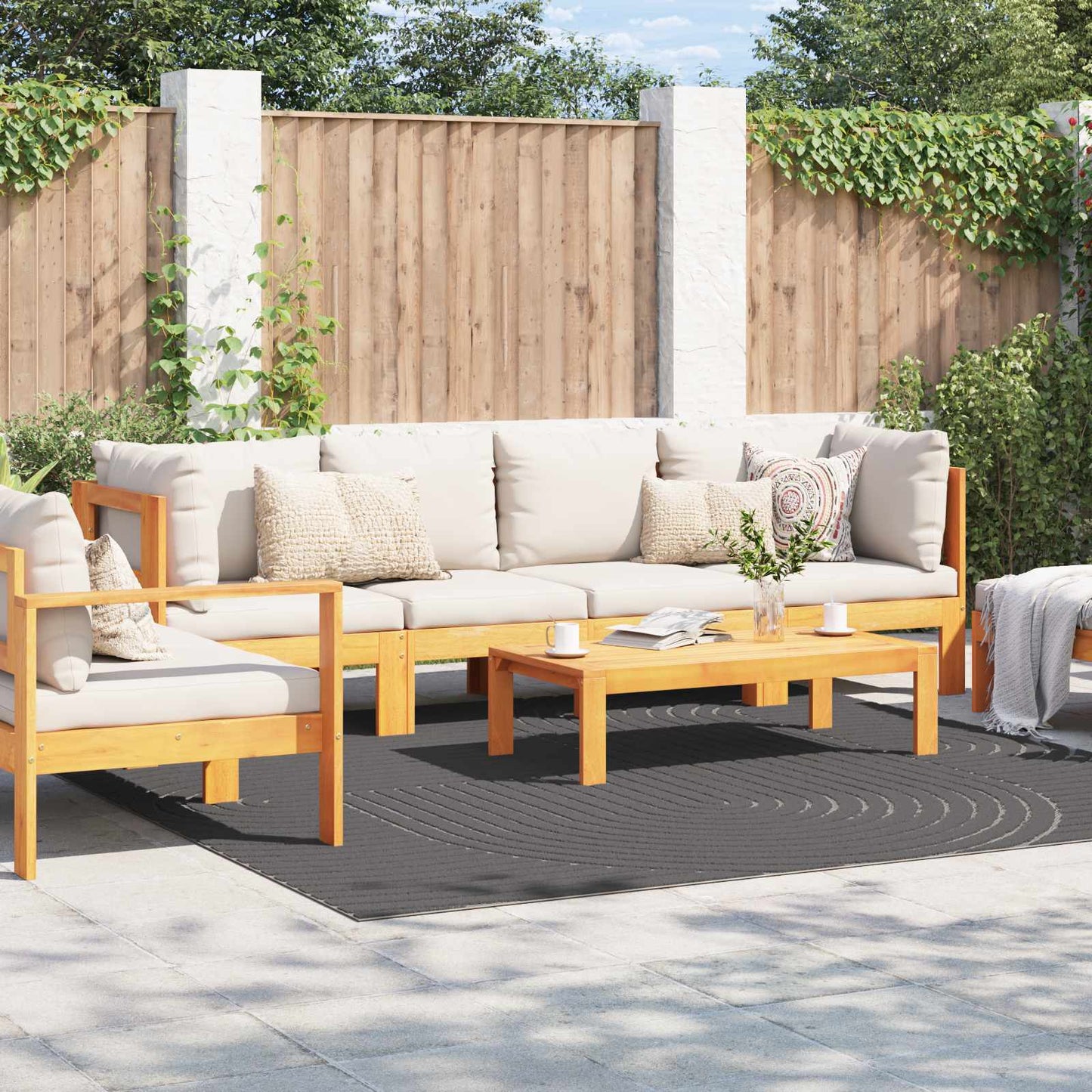 Area Rugs Square PALMERAS Anthracite 240 x 240 cm Polyester