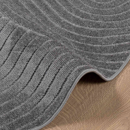 Area Rugs Round PALMERAS Anthracite Ø 160 CM Polyester