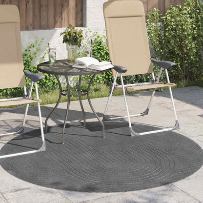 Area Rugs Round PALMERAS Anthracite Ø 160 CM Polyester