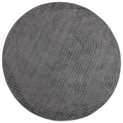 Area Rugs Round PALMERAS Anthracite Ø 160 CM Polyester