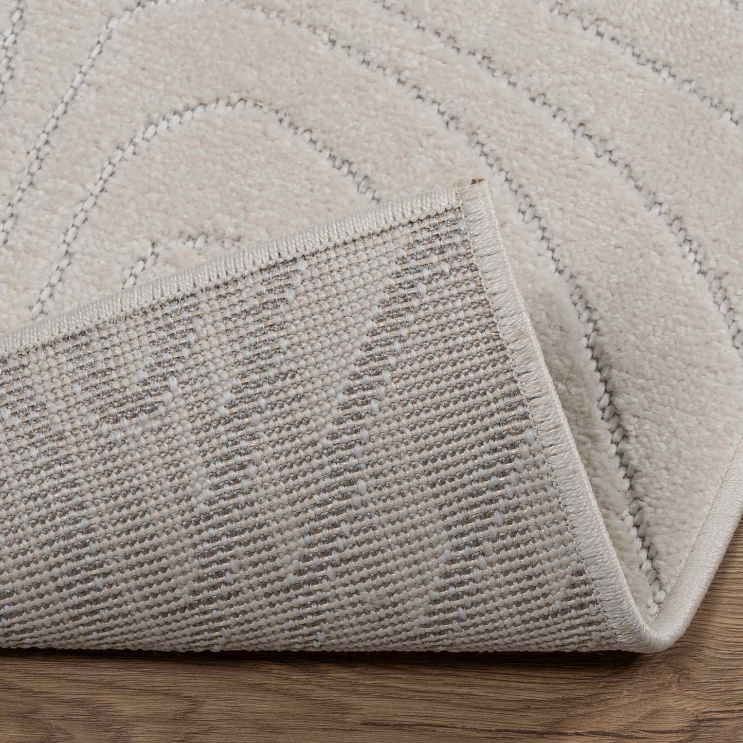 Area Rugs Rectangular PALMERAS Cream 340 x 240 cm Polyester
