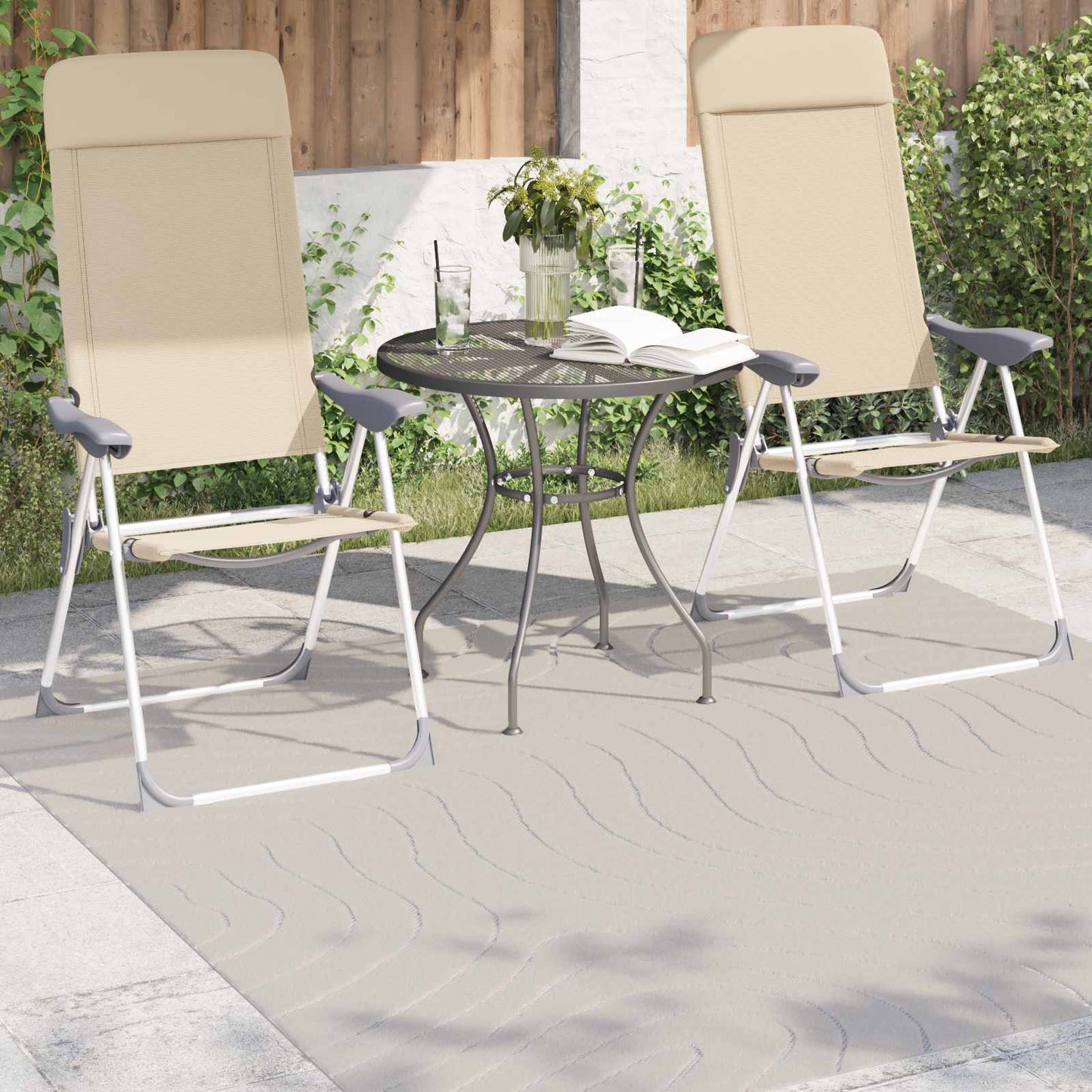 Area Rugs Square PALMERAS Cream 200 x 200 cm Polyester