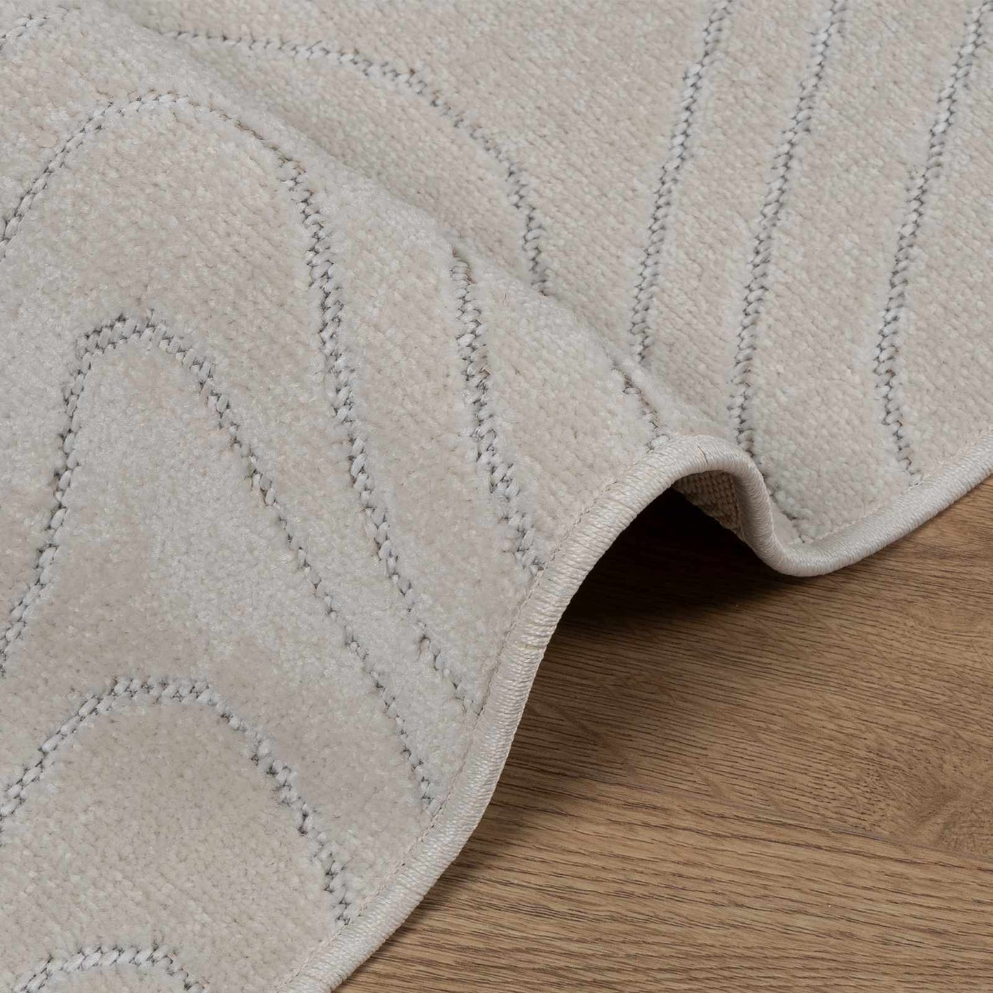 Area Rugs Square PALMERAS Cream 240 x 240 cm Polyester