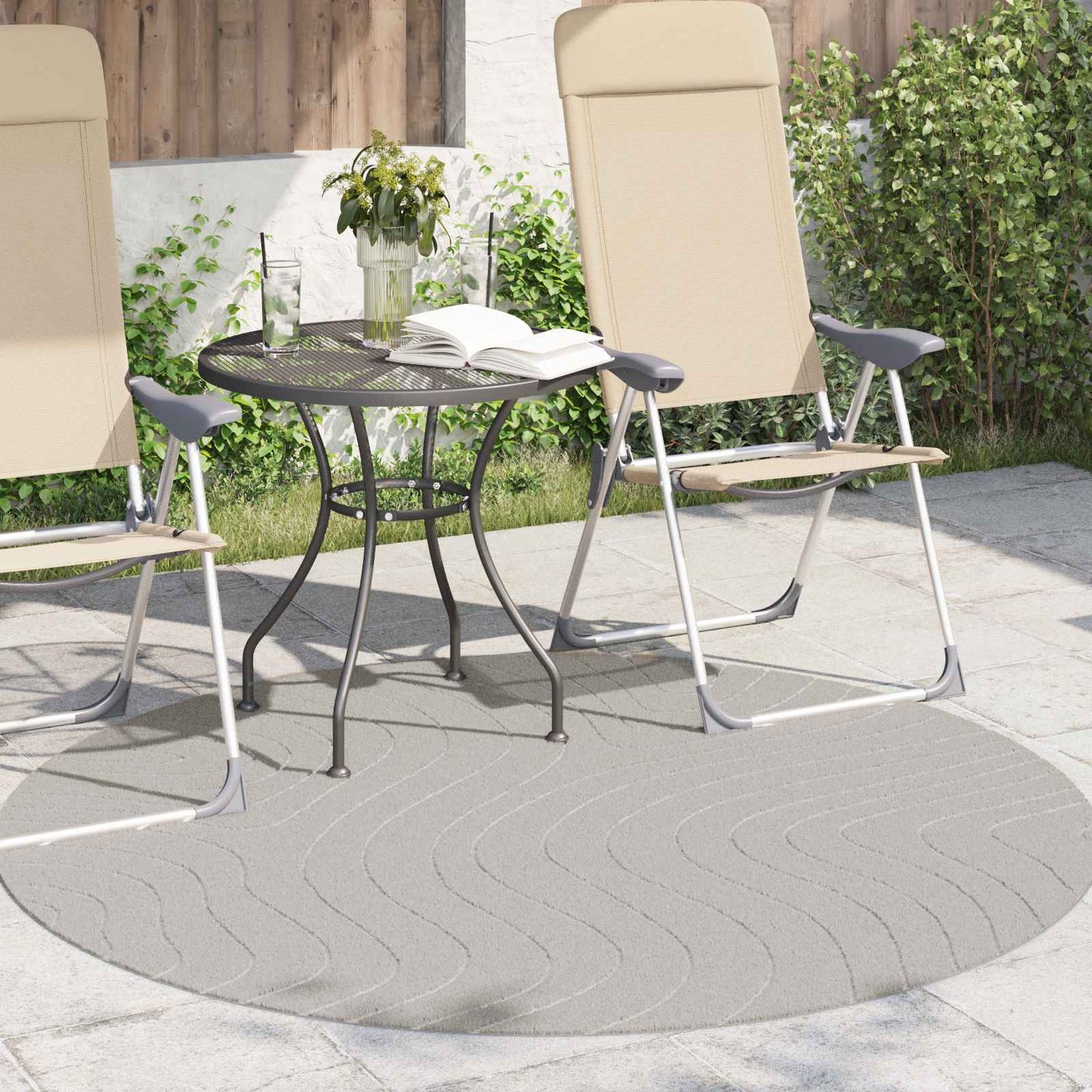 Area Rugs Round PALMERAS Cream Ø 120 CM Polyester