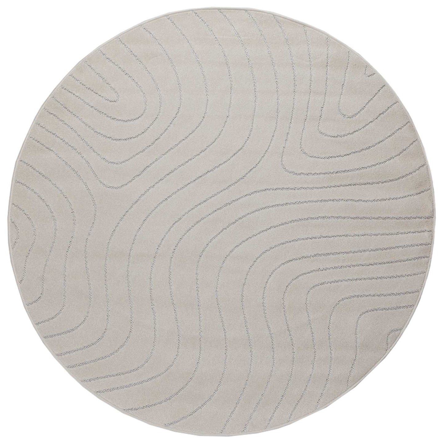 Area Rugs Round PALMERAS Cream Ø 160 CM Polyester