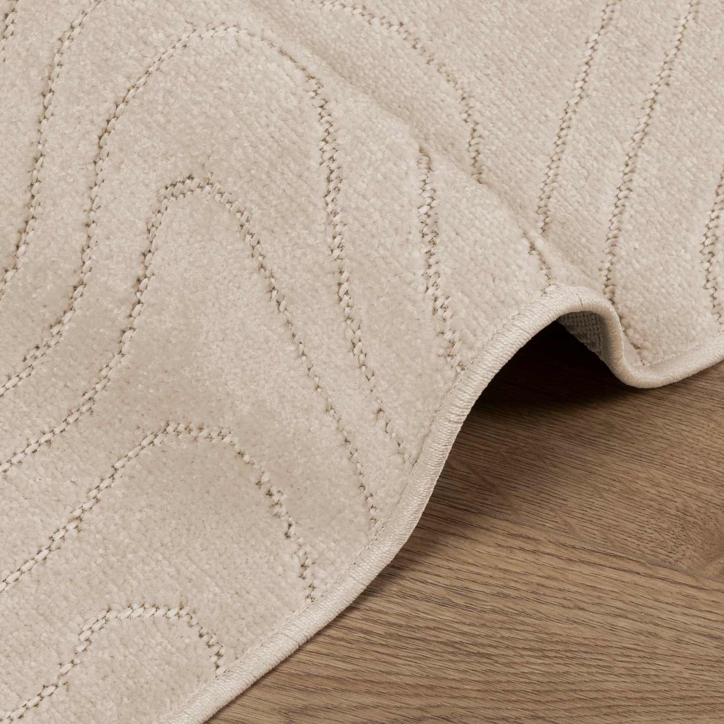 Area Rugs Rectangular PALMERAS Beige 140 x 200 cm Polyester