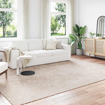 Area Rugs Rectangular PALMERAS Beige 200 x 280 cm Polyester