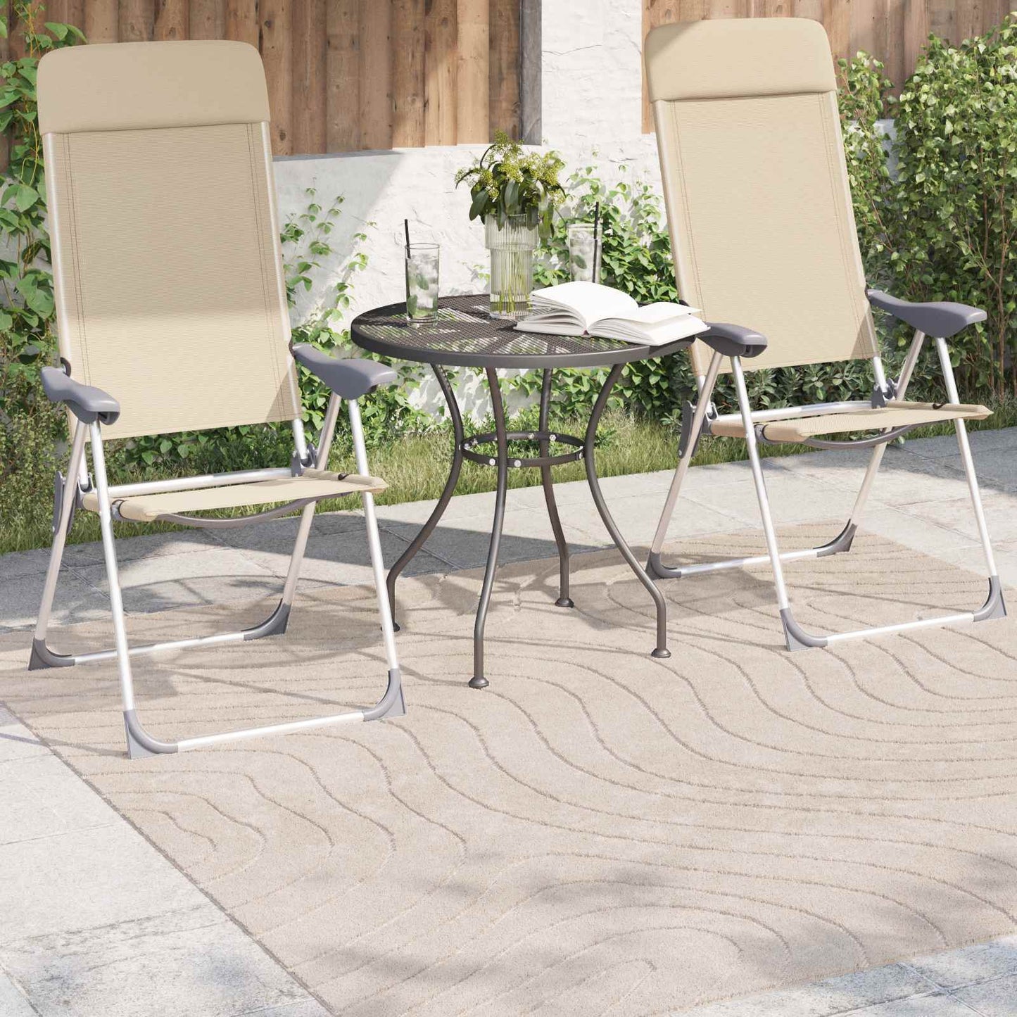 Area Rugs Square PALMERAS Beige 120 x 120 cm Polyester