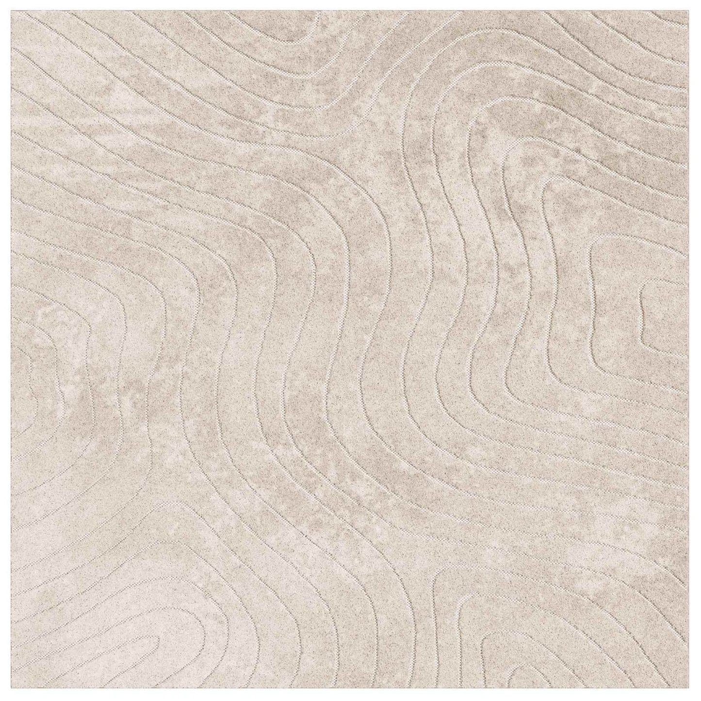 Area Rugs Square PALMERAS Beige 120 x 120 cm Polyester