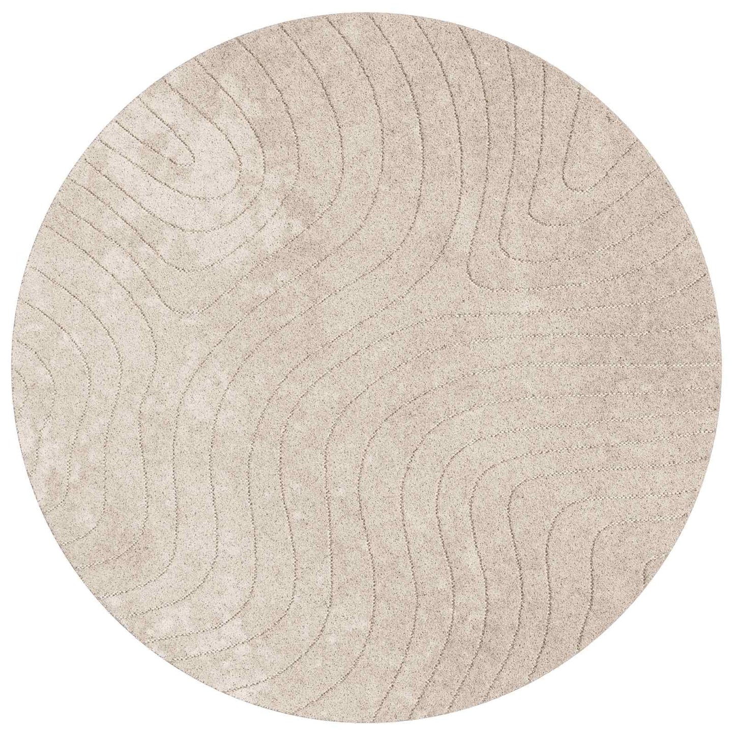 Area Rugs Round PALMERAS Beige Ø 200 CM Polyester