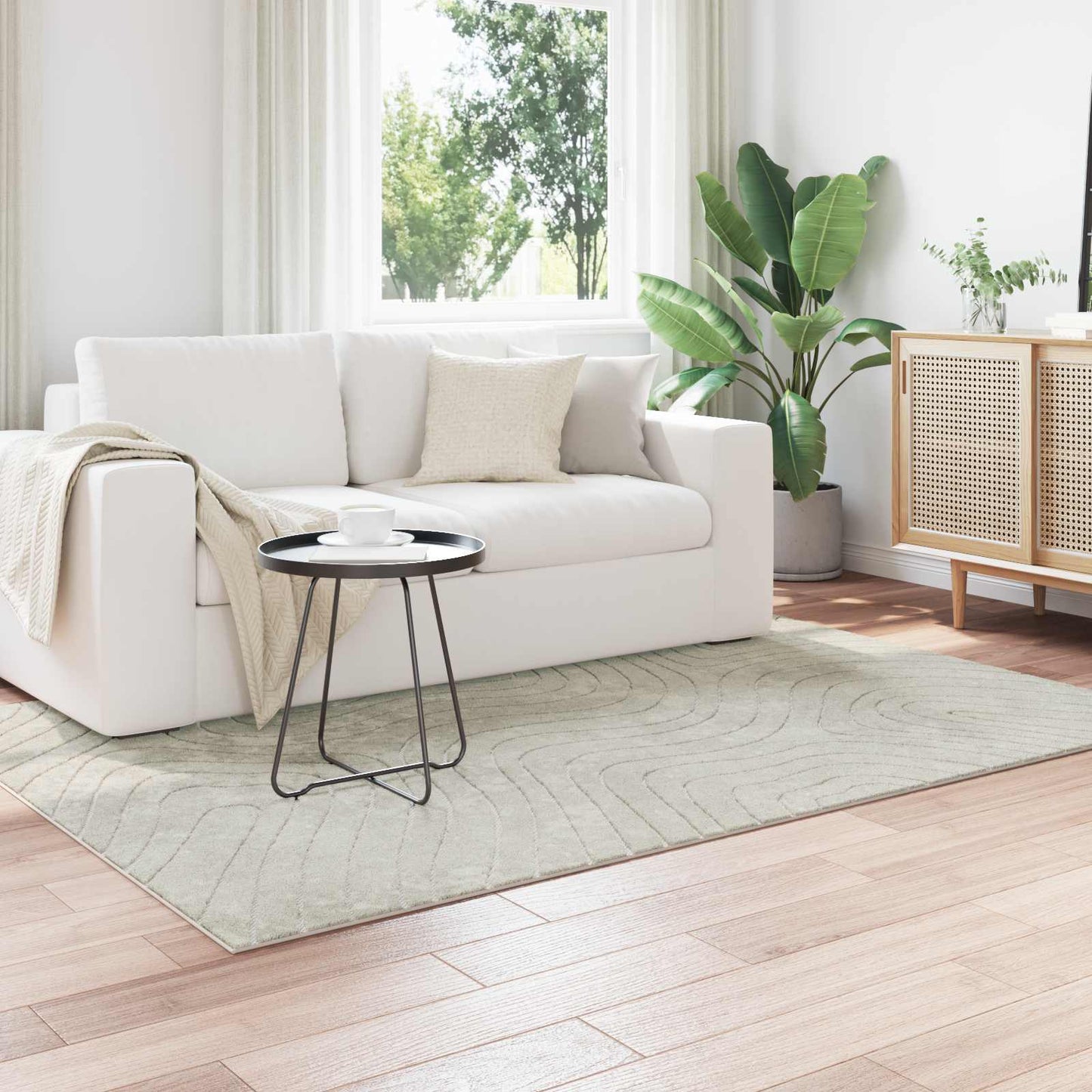 Area Rugs Rectangular PALMERAS Green 140 x 200 cm Polyester
