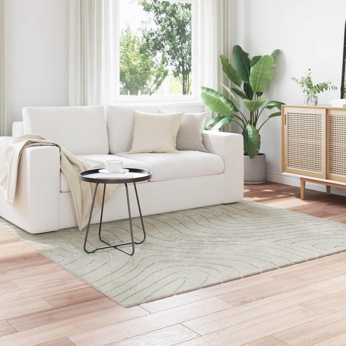 Area Rugs Square PALMERAS Green 200 x 200 cm Polyester