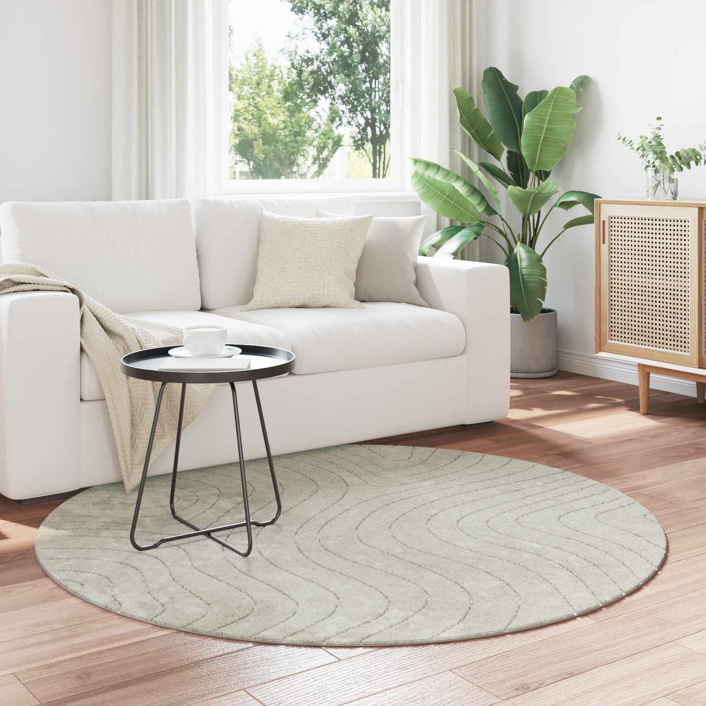 Area Rugs Round PALMERAS Green Ø 120 CM Polyester