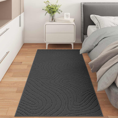 Area Rugs Rectangular PALMERAS Anthracite 150 x 80 cm Polyester