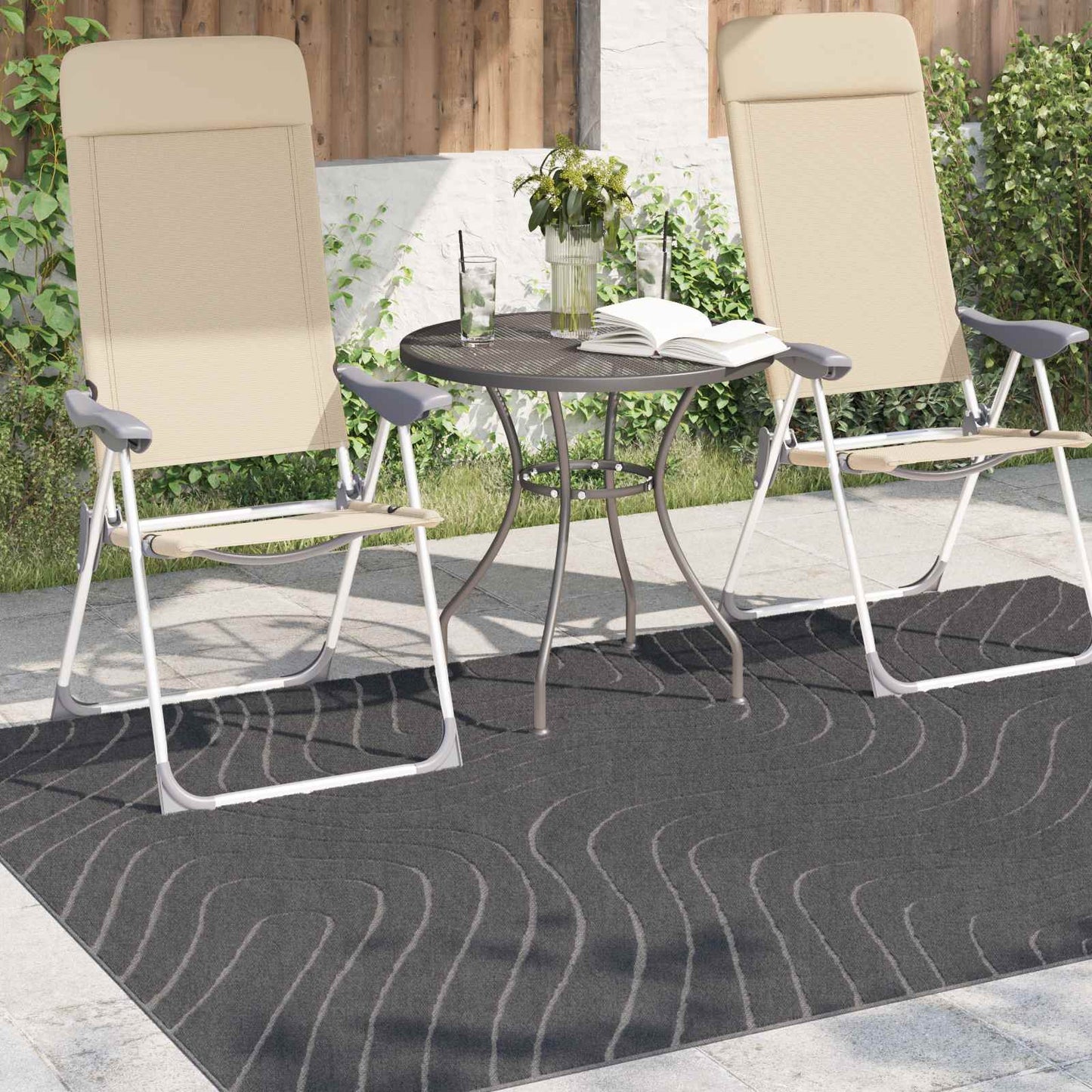 Area Rugs Rectangular PALMERAS Anthracite 170 x 120 cm