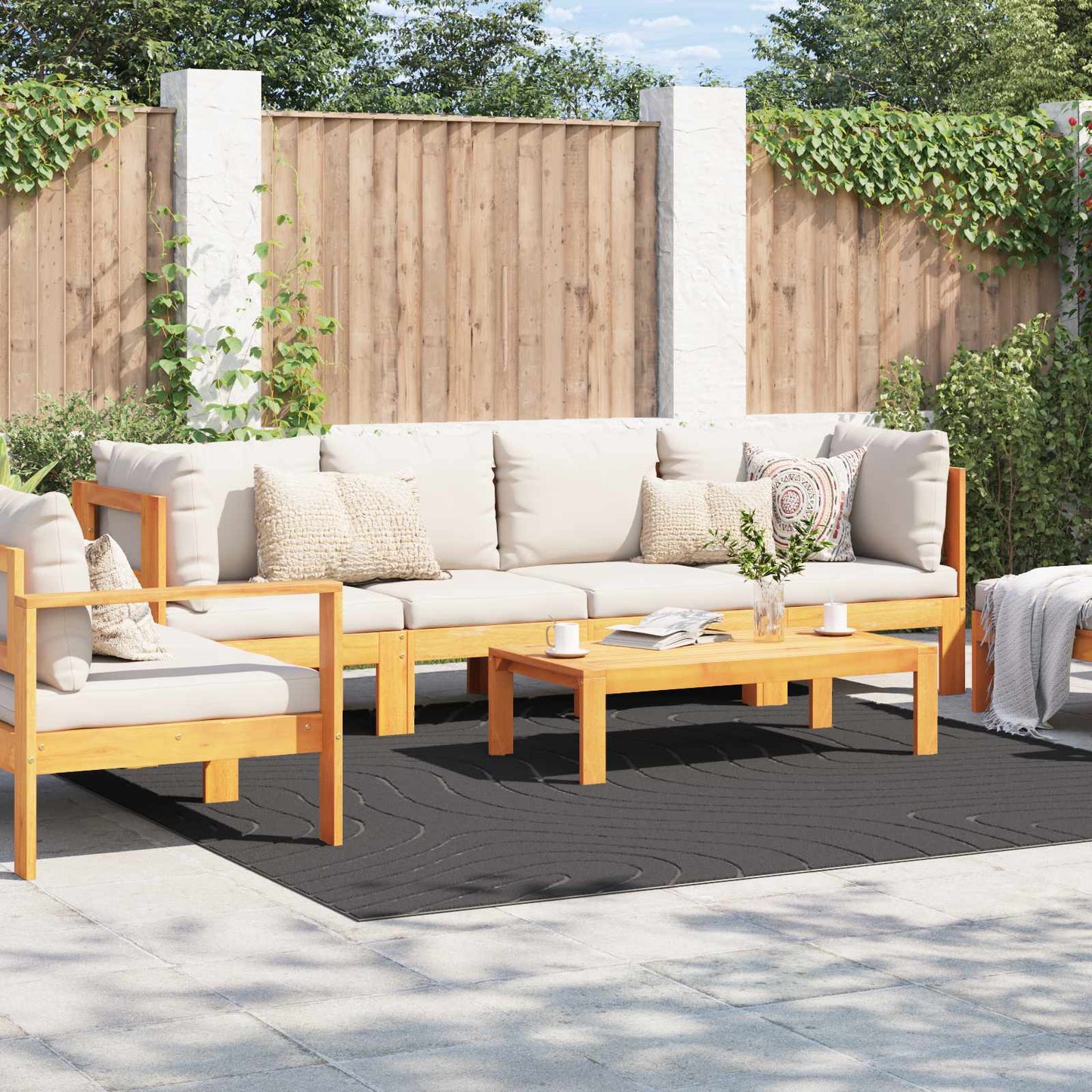 Area Rugs Square PALMERAS Anthracite 240 x 240 cm Polyester