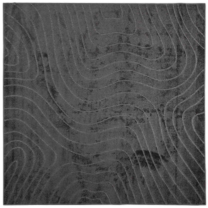 Area Rugs Square PALMERAS Anthracite 240 x 240 cm Polyester
