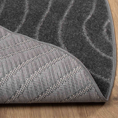 Area Rugs Round PALMERAS Anthracite Ø 120 CM Polyester