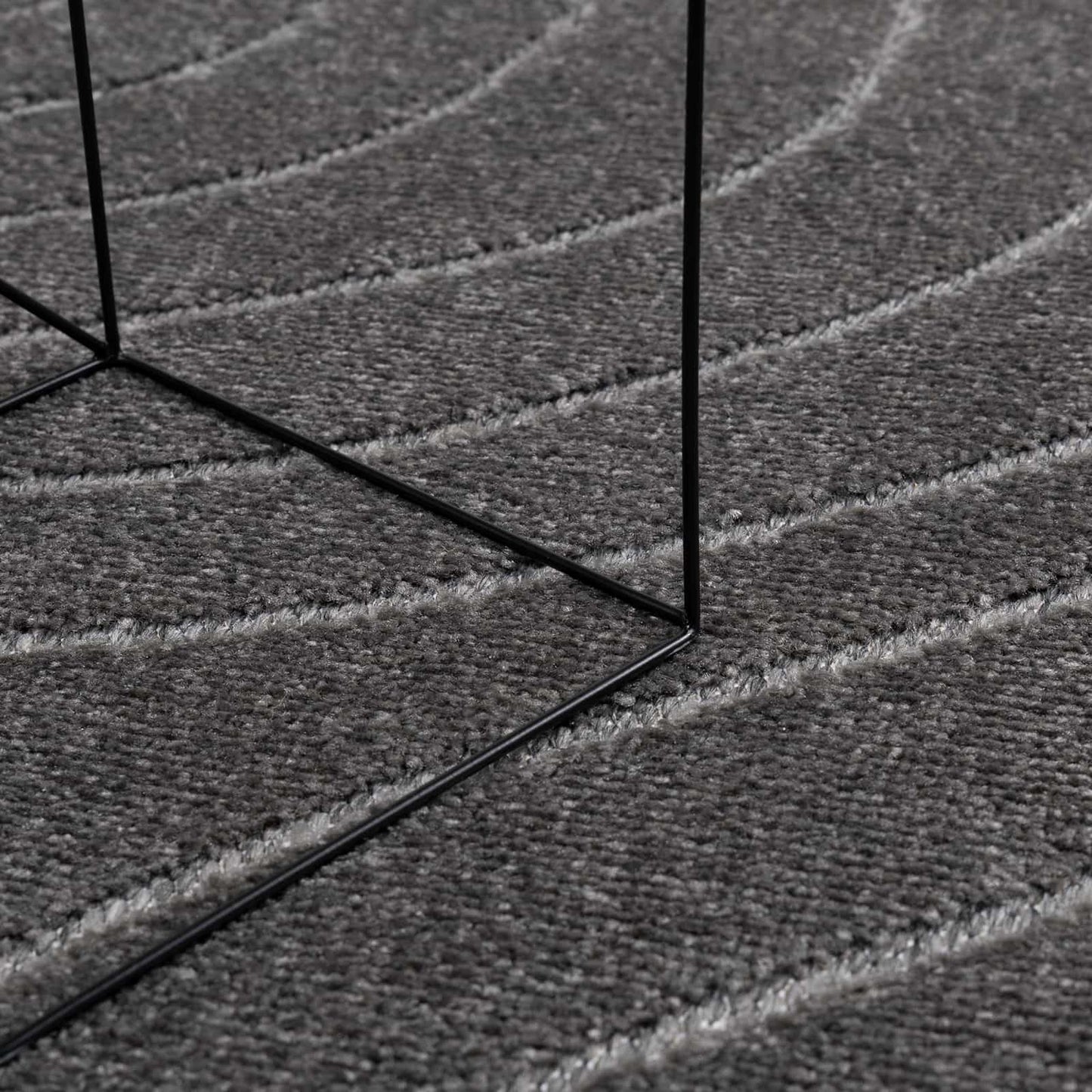Area Rugs Round PALMERAS Anthracite Ø 120 CM Polyester