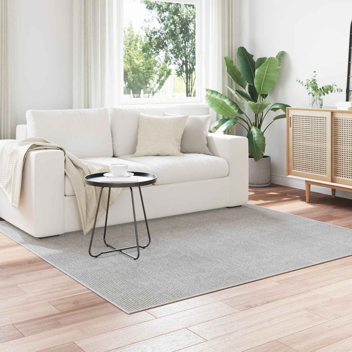Area Rugs Square LUGO Cream 120 x 120 cm Polyester