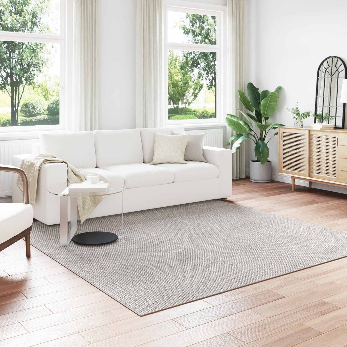 Area Rugs Square LUGO Cream 240 x 240 cm Polyester