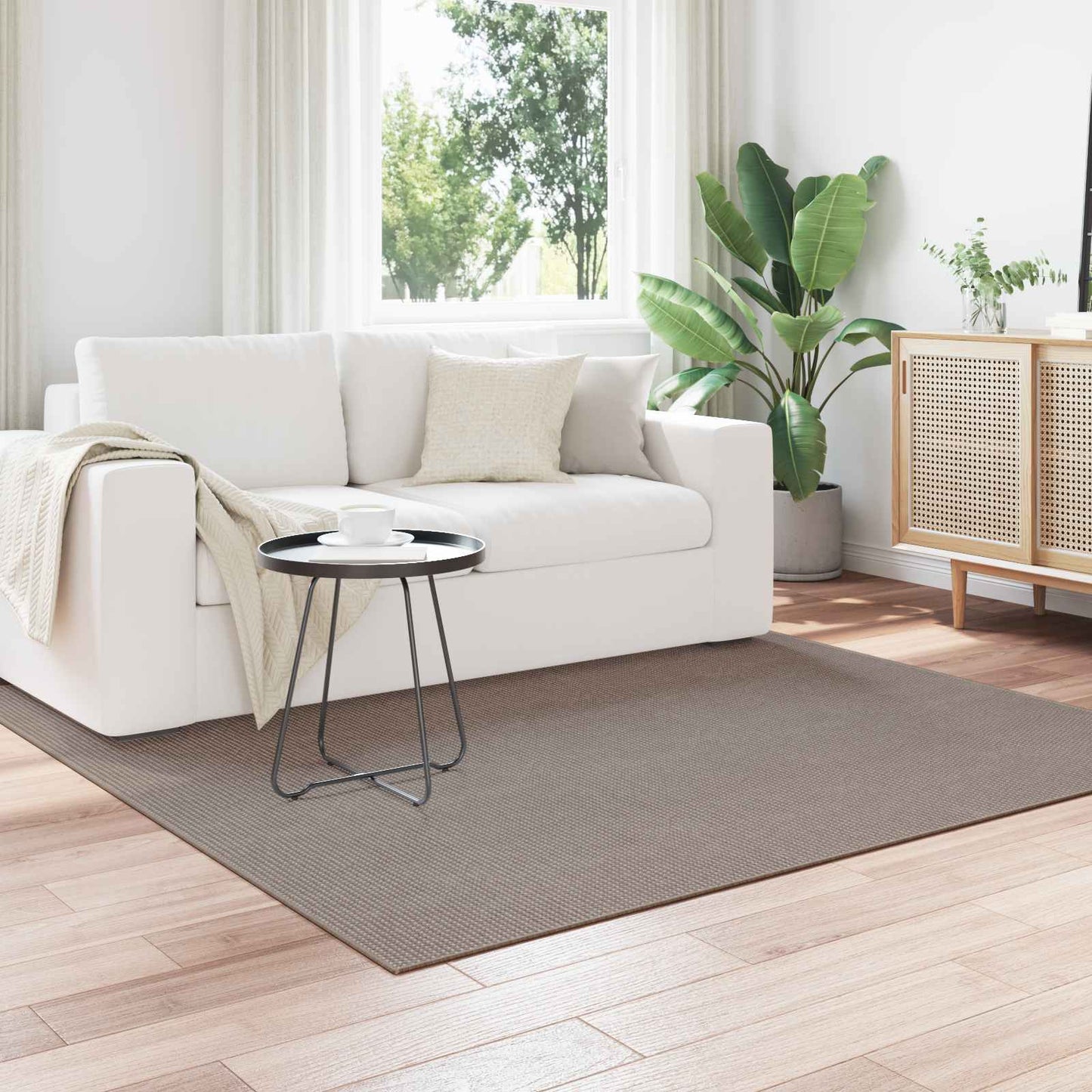 Area Rugs Square LUGO Taupe 200 x 200 cm Polyester