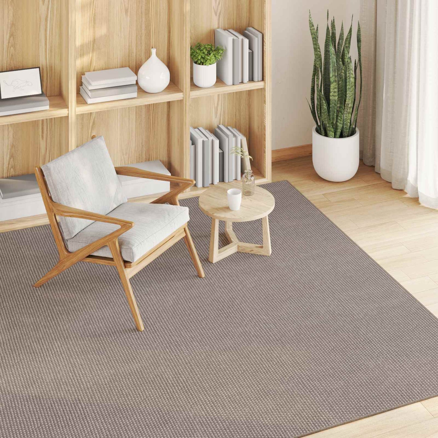 Area Rugs Square LUGO Taupe 200 x 200 cm Polyester