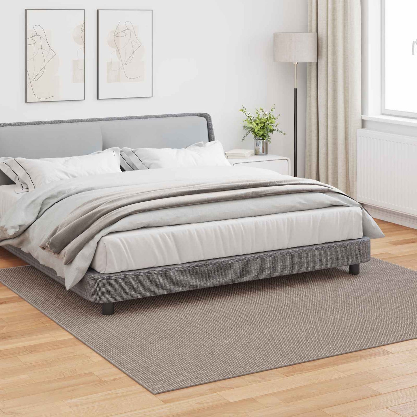 Area Rugs Square LUGO Taupe 240 x 240 cm Polyester