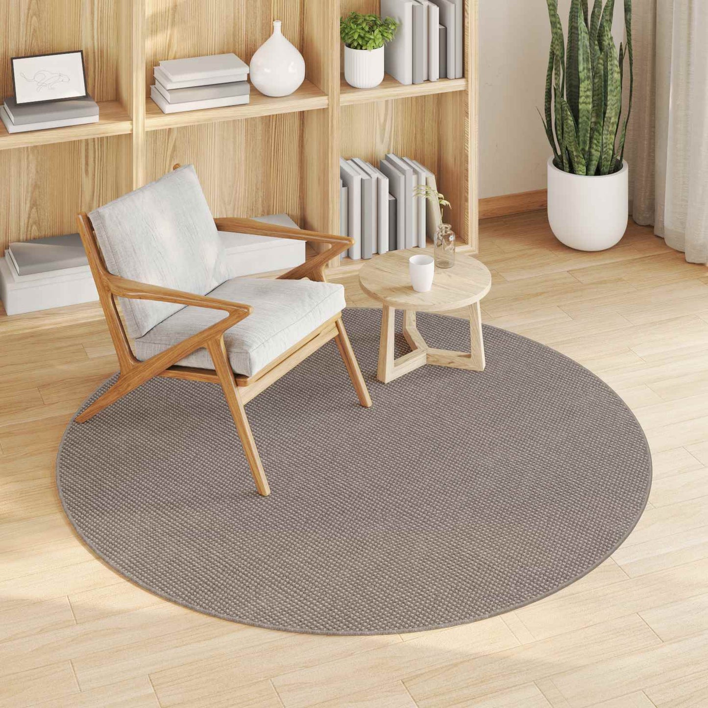 Area Rugs Round LUGO Taupe Ø 160 CM Polyester