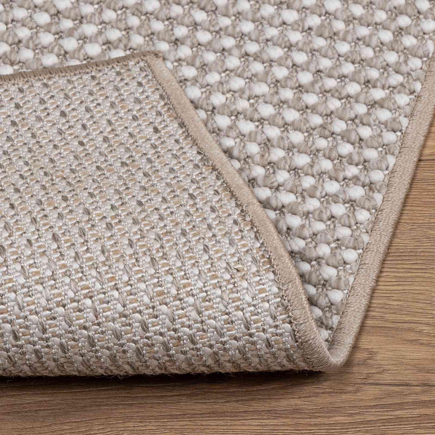 Area Rugs Square LUGO Cream and Taupe 120 x 120 cm Polyester