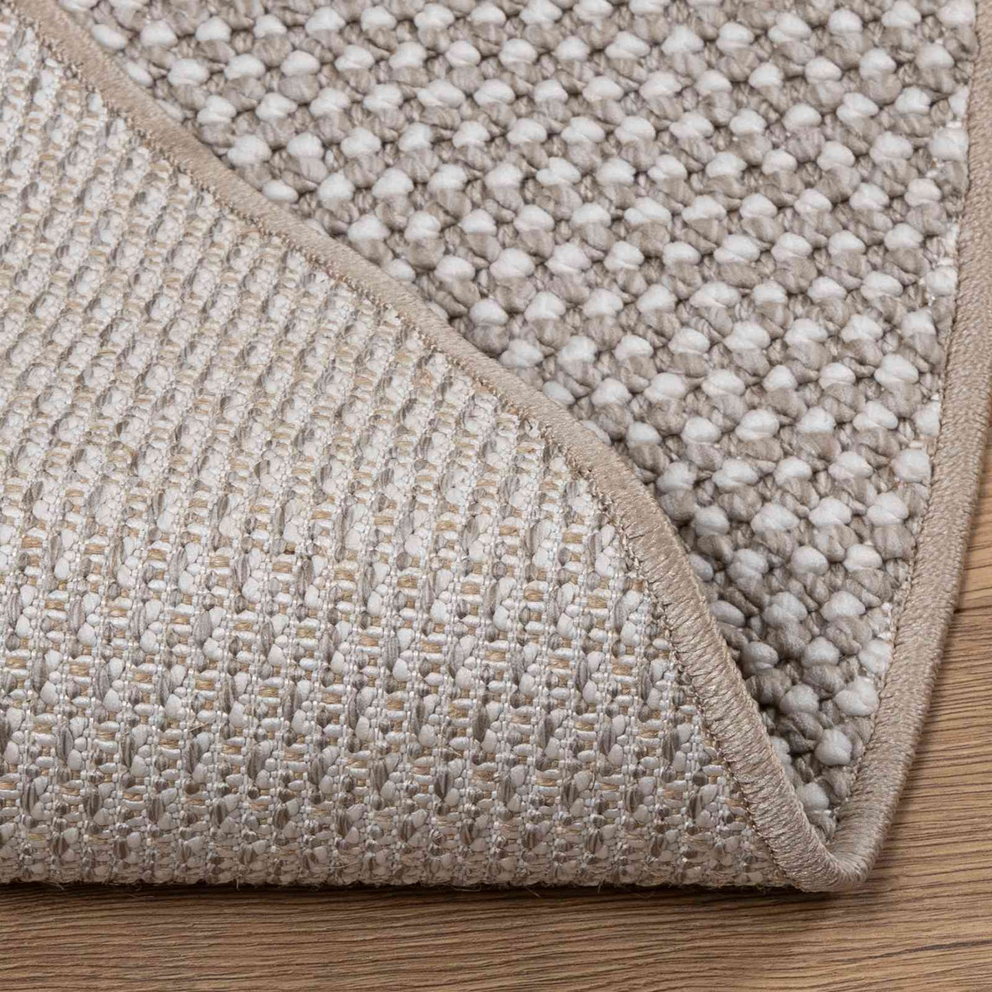 Area Rugs Round LUGO Cream and Taupe Ø 160 CM Polyester