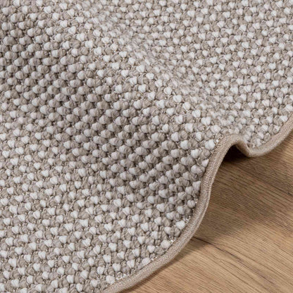 Area Rugs Round LUGO Cream and Taupe Ø 160 CM Polyester