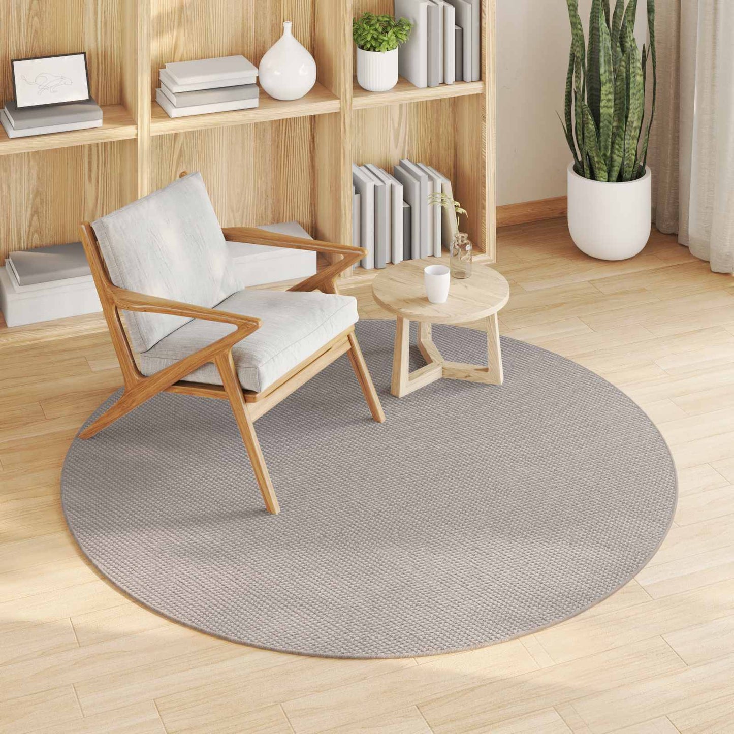 Area Rugs Round LUGO Cream and Taupe Ø 160 CM Polyester