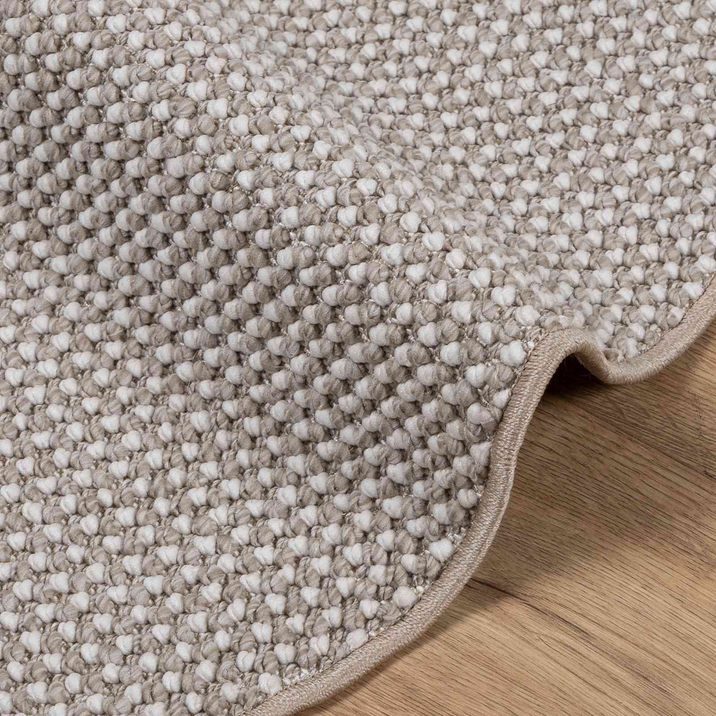 Area Rugs Round LUGO Cream and Taupe Ø 200 CM Polyester