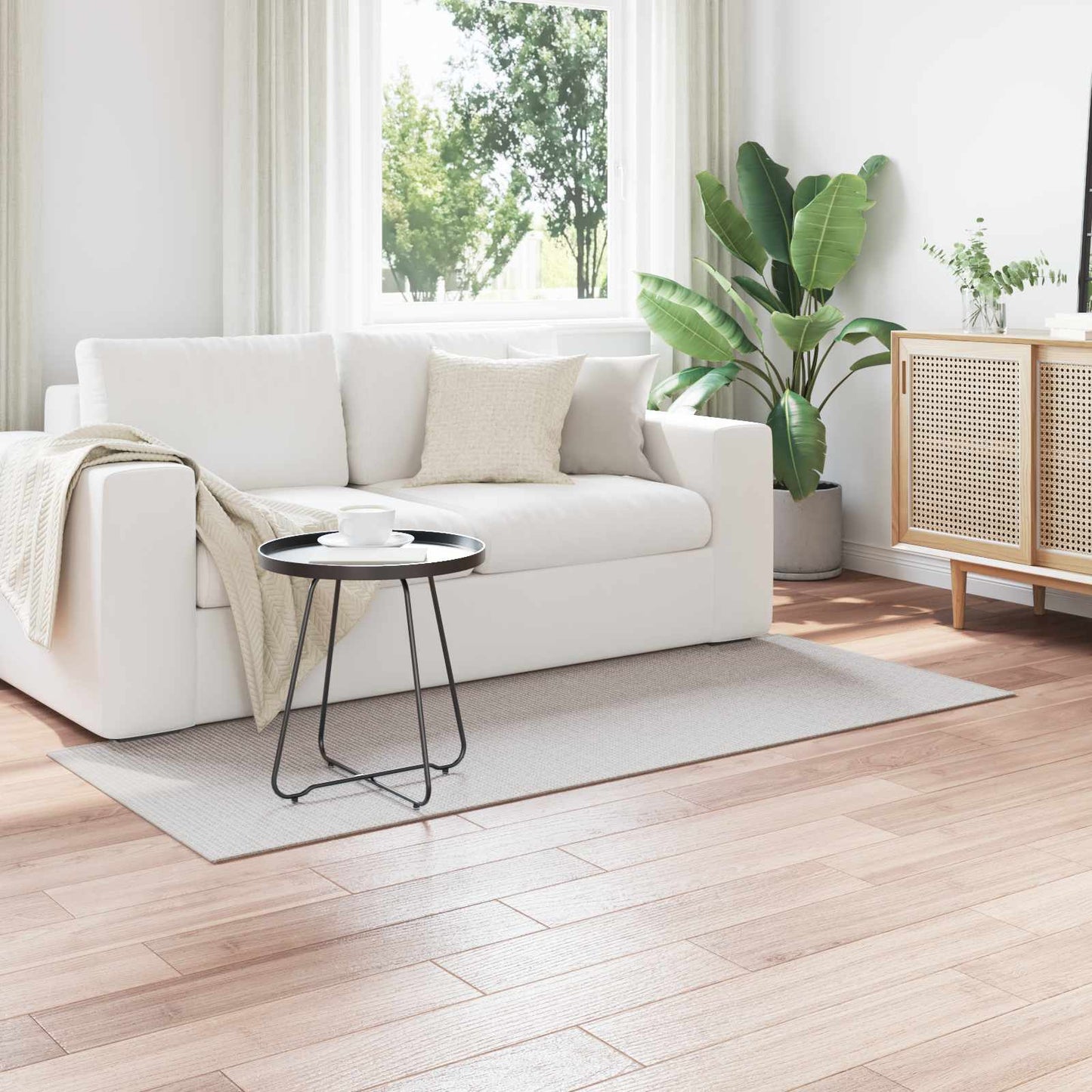 Area Rugs Rectangular LUGO Cream and Grey 200 x 80 cm Polyester