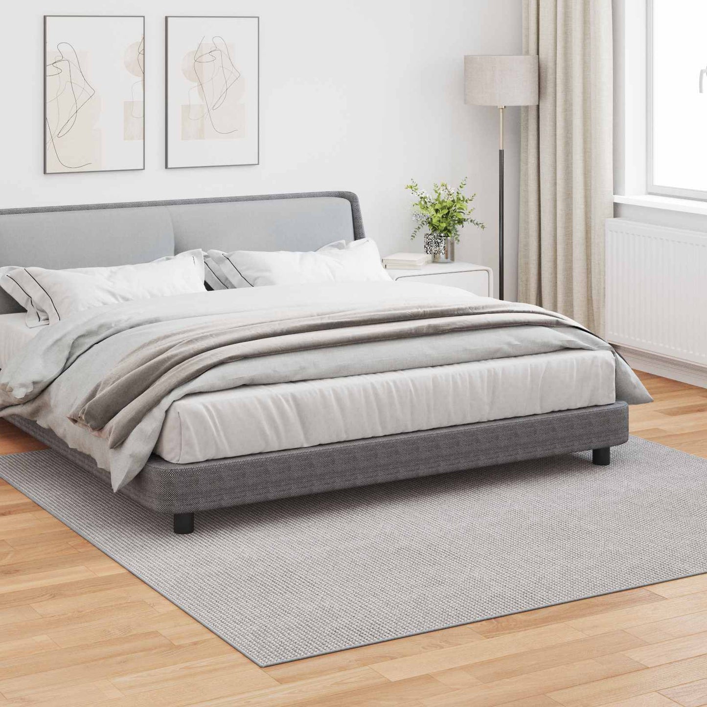 Area Rugs Square LUGO Cream and Grey 240 x 240 cm Polyester
